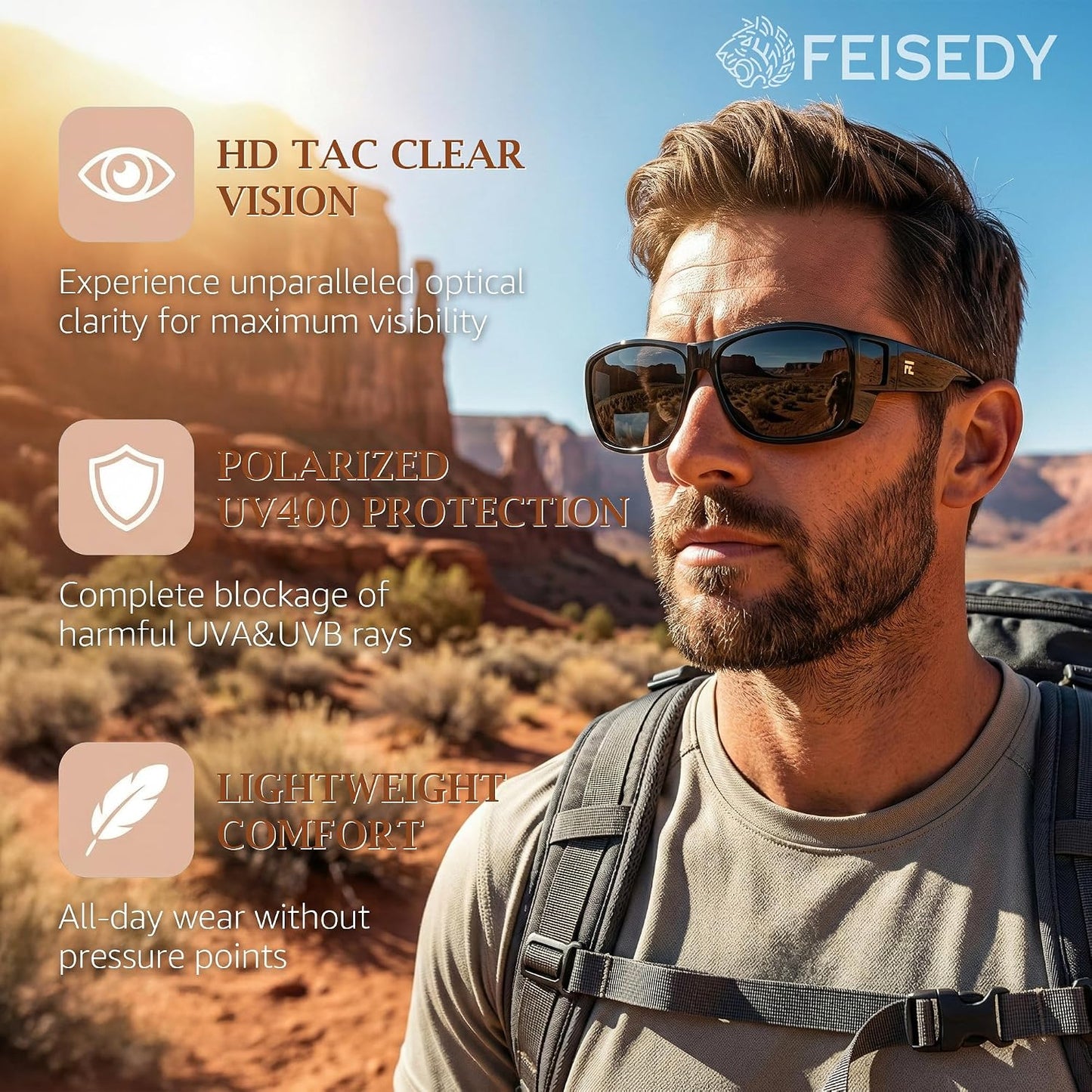 商品图片 14 | B0GR4T274K | FEISEDY Polarized Fit Over Glasses Sunglasses Driving Outdoors B0330