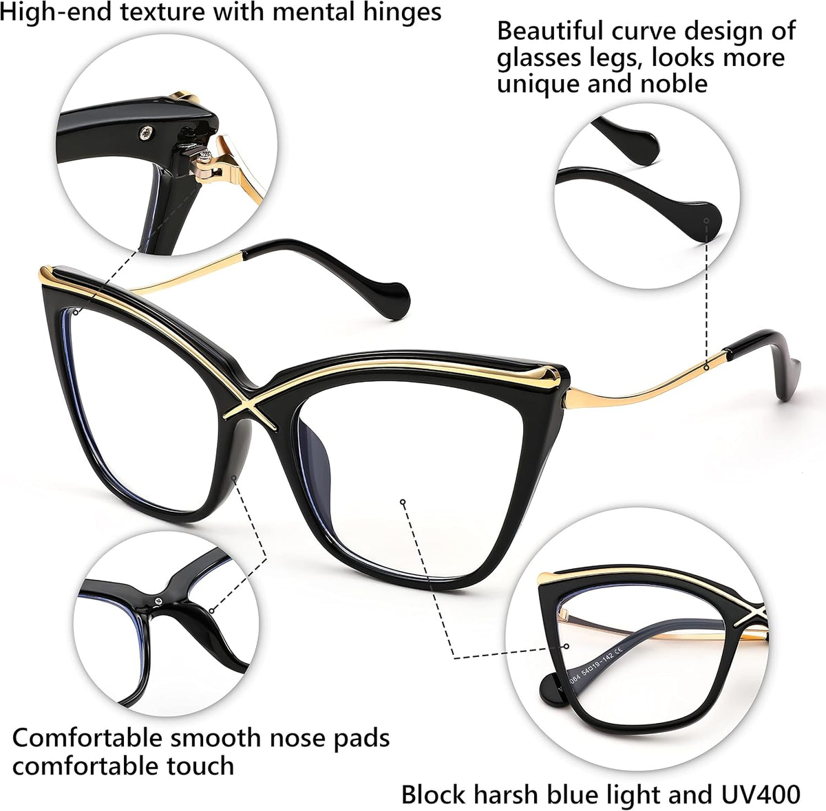 ÉÌƷͼƬ 25 | B0B63PP6VN | FEISEDY Women Oversized Square Blue Light Blocking Glasses Anti Eyestrain Cat Eye Fashion Eyewear B2956