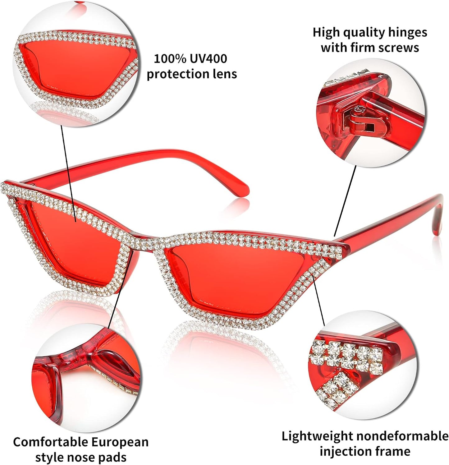 商品图片 69 | B079KYQYT3 | FEISEDY Small Cat Eye Sunglasses Vintage Square Shade Women Eyewear B2291