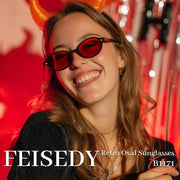 ÉÌƷͼƬ 24 | B0DTHVTKB5 | FEISEDY Retro Oval Sunglasses for Women 90s Narrow Round Lightweight Shades Y2k Trendy Sunnies B1171