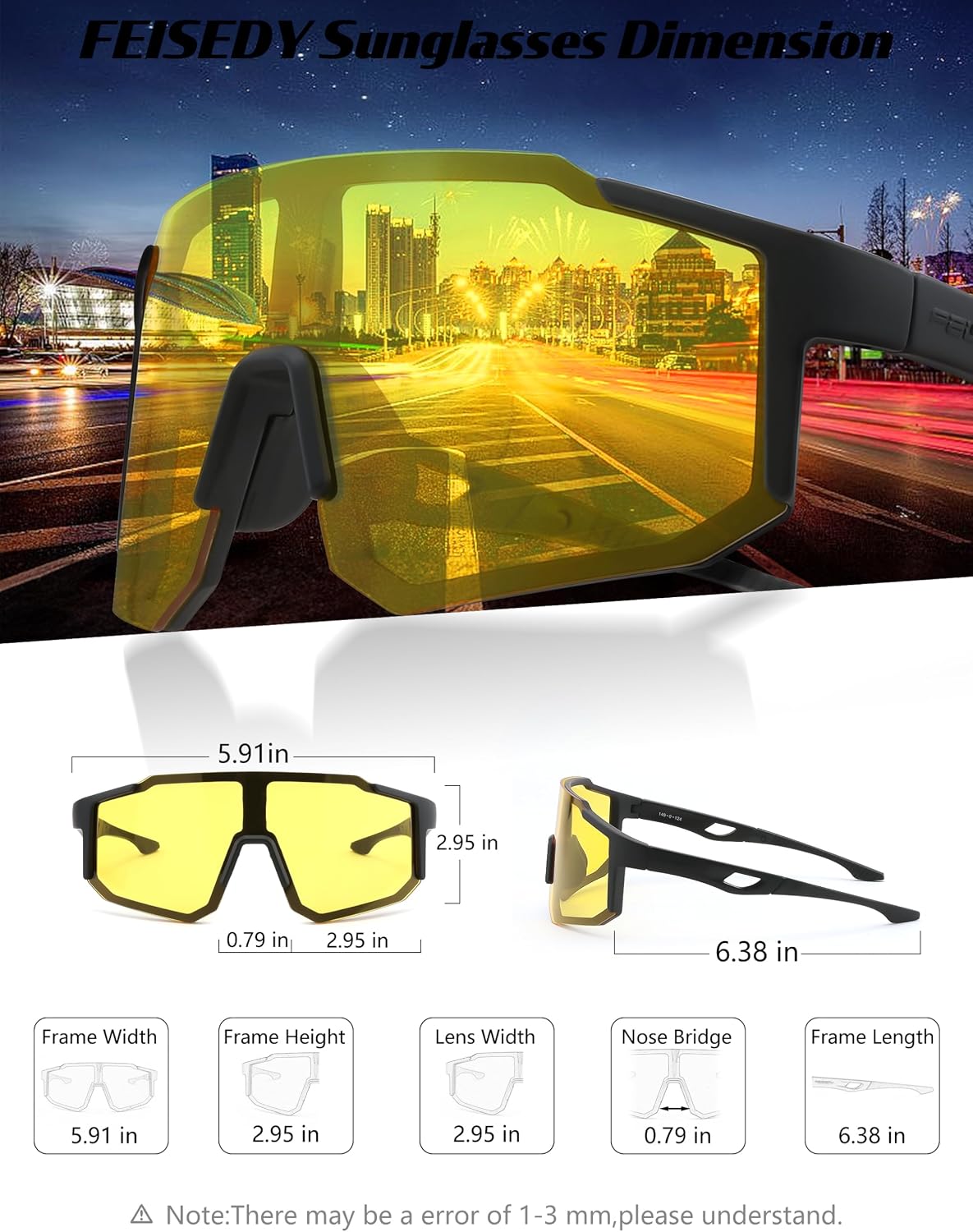 ÉÌƷͼƬ 10 | B0DTYL7JBV | FEISEDY Sports Sunglasses for Men, Women and Teens - Baseball, Biking, Cycling UV400 Protection B2388