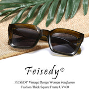 ÉÌƷͼƬ 62 | B07MNGNLNT | FEISEDY Classic Women Sunglasses Fashion Thick Square Sun Glasses B2471
