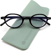 Glossy Black / 3.0 x | B0GZPYW5PB | FEISEDY Retro Small Oval Reading Glasses for Men Women Blue Light Blocking Computer Readers B1663