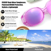 ÉÌƷͼƬ 24 | B0GRVLVZYS | FEISEDY Women's Polarized Wrap-Around Fit Over Sunglasses with Rhinestones, Anti-Glare Driving Sun Glasses B0362