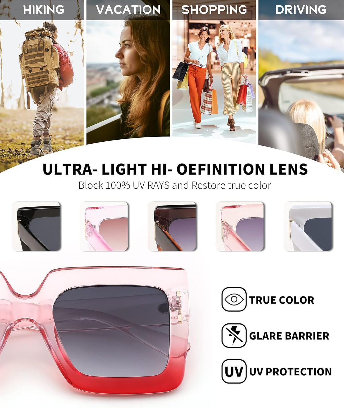 ÉÌƷͼƬ 19 | B0BZRNQQL1 | FEISEDY Oversized Square Sunglasses for Women Fashion Shades Luxury Big Sun Glasses UV400 Protection B2380
