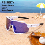 ÉÌƷͼƬ 3 | B0F32C9J2Q | FEISEDY Polarized Kids Sunglasses Youth Sports Cycling Shades,UV400 Protection For Teens Baseball Tennis Sunglasses B0092
