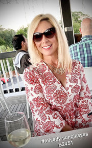 ÉÌƷͼƬ 78 | B07M9V125F | FEISEDY Polarized Vintage Sunglasses American Womens Square Jackie O Cat Eye Sunglasses B2451
