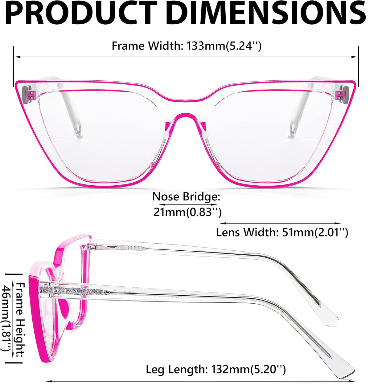 ÉÌƷͼƬ 37 | B0BHT5M418 | FEISEDY Women Cat Eye Blue Light Blocking Glasse Frame Fake Nerd Clear Square Computer Eyewear Anti Eyestrain B2353
