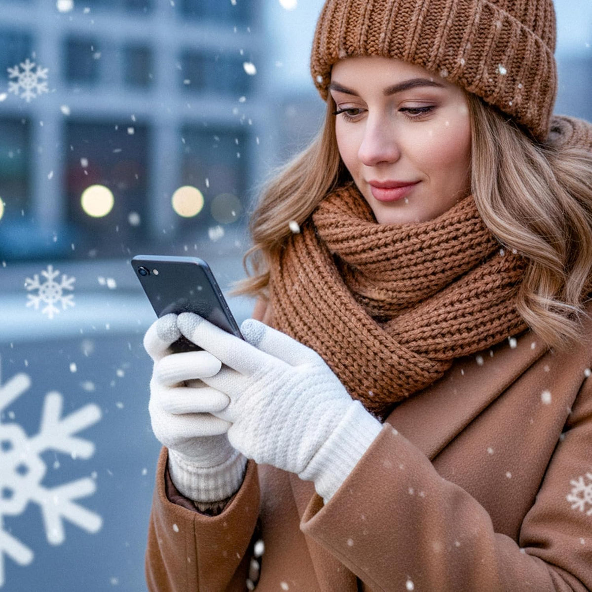 商品图片 10 | B0FQTZCSVS | Winter Gloves for Women Men - Knit Touchscreen Gloves, Fleece-Lined Thermal Gloves Fashionable Warm