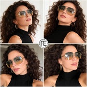 ÉÌƷͼƬ 46 | B09SDC5BD5 | FEISEDY Sunglasses Mens Women Vintage Pilot Square Trendy Metal Steampunk Fishing Driving Sun Glasses B2894