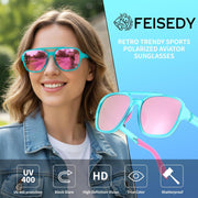 ÉÌƷͼƬ 36 | B0DSVK9L2R | FEISEDY Retro Aviator Polarized Sunglasses Women Men Outdoors B0260