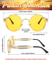 ÉÌƷͼƬ 34 | B0BD4MSMZQ | FEISEDY Aviator Sunglasses for Men Women Steampunk Round Metal Frame B2351