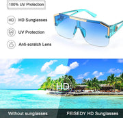 ÉÌƷͼƬ 59 | B09L4V27YS | FEISEDY Square Oversized Sunglasses for Men Women Flat Top B2765