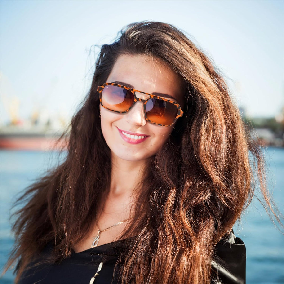 ÉÌƷͼƬ 52 | B0925V3NP4 | FEISEDY Vintage Square 70s Flat Aviator Sunglasses Women Men Metal Design Shades B2752