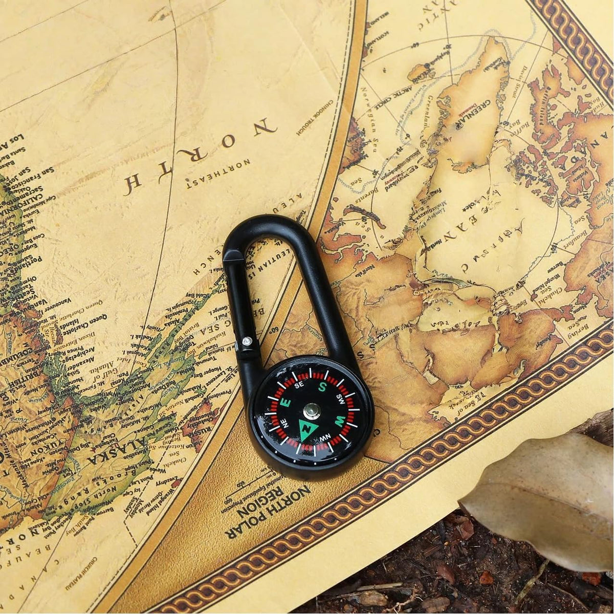 商品图片 3 | B0FY37L944 | Compass Keychain, Hiking Survival Gear with Carabiner Clip Portable Liquid Suspension Compass for Outdoor Activities