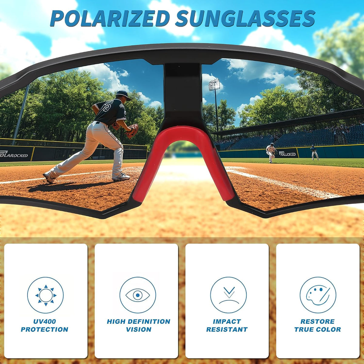 ÉÌƷͼƬ 21 | B0D78XVKSX | FEISEDY Polarized Cycling Glasses Sports Sunglasses, UV400 Protection Baseball Running Glasses for Men Women Youth B0180