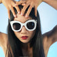 商品图片 36 | B083TZVTXV | FEISEDY Retro Oversized Square Horn Sunglasses Semi Cat Eye Butterfly Glass Big Thick Bold Frame B2572