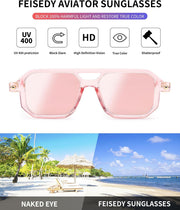 ÉÌƷͼƬ 55 | B09YTJ4FQZ | FEISEDY Vintage Square 70s Flat Aviator Sunglasses Women Men Classic Retro Stylish Frame UV400 Sunglasses B2622