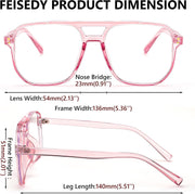 ÉÌƷͼƬ 28 | B0C6ZZXZ3F | FEISEDY Blue Light Glasses for Women Men Oversized Pilot Lightweight B2866