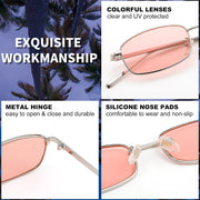 ÉÌƷͼƬ 17 | B079L1KYF3 | FEISEDY Vintage Small Rectangle Sunglasses Women Men Retro Trendy Square Metal Frame Sun Glasses B2295