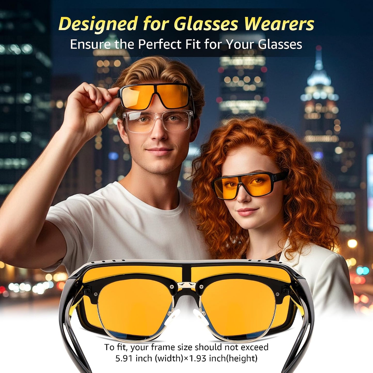商品图片 7 | B0FWBV3SMZ | FEISEDY Oversized Square Fit Over Glasses Sunglasses for Men Women B0332