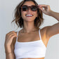 商品图片 25 | B0CSJQ26W8 | FEISEDY Octagon Sunglasses for Women - Thick Frame Fashion Rectangle Sun Glasses - Summer UV400 Protection