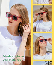 ÉÌƷͼƬ 36 | B07MNGNLNT | FEISEDY Classic Women Sunglasses Fashion Thick Square Sun Glasses B2471