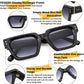 商品图片 4 | B0CHMMTXNK | FEISEDY Retro Rectangle Sunglasses Trendy Chunky Square Sun Glasses for Women Men UV400 Protection B0073