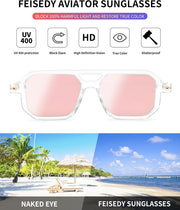 ÉÌƷͼƬ 17 | B09YTJ4FQZ | FEISEDY Vintage Square 70s Flat Aviator Sunglasses Women Men Classic Retro Stylish Frame UV400 Sunglasses B2622