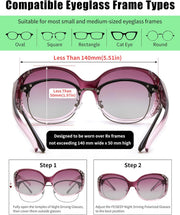 ÉÌƷͼƬ 4 | B0GRVLVZYS | FEISEDY Women's Polarized Wrap-Around Fit Over Sunglasses with Rhinestones, Anti-Glare Driving Sun Glasses B0362