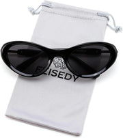Black Frame + Grey Lens / 52 Millimeters | B0GX9KMP8W | FEISEDY Cat eye Sunglasses for Women and Men UV400 Protection, Retro Trendy Classic Sunnies B0436