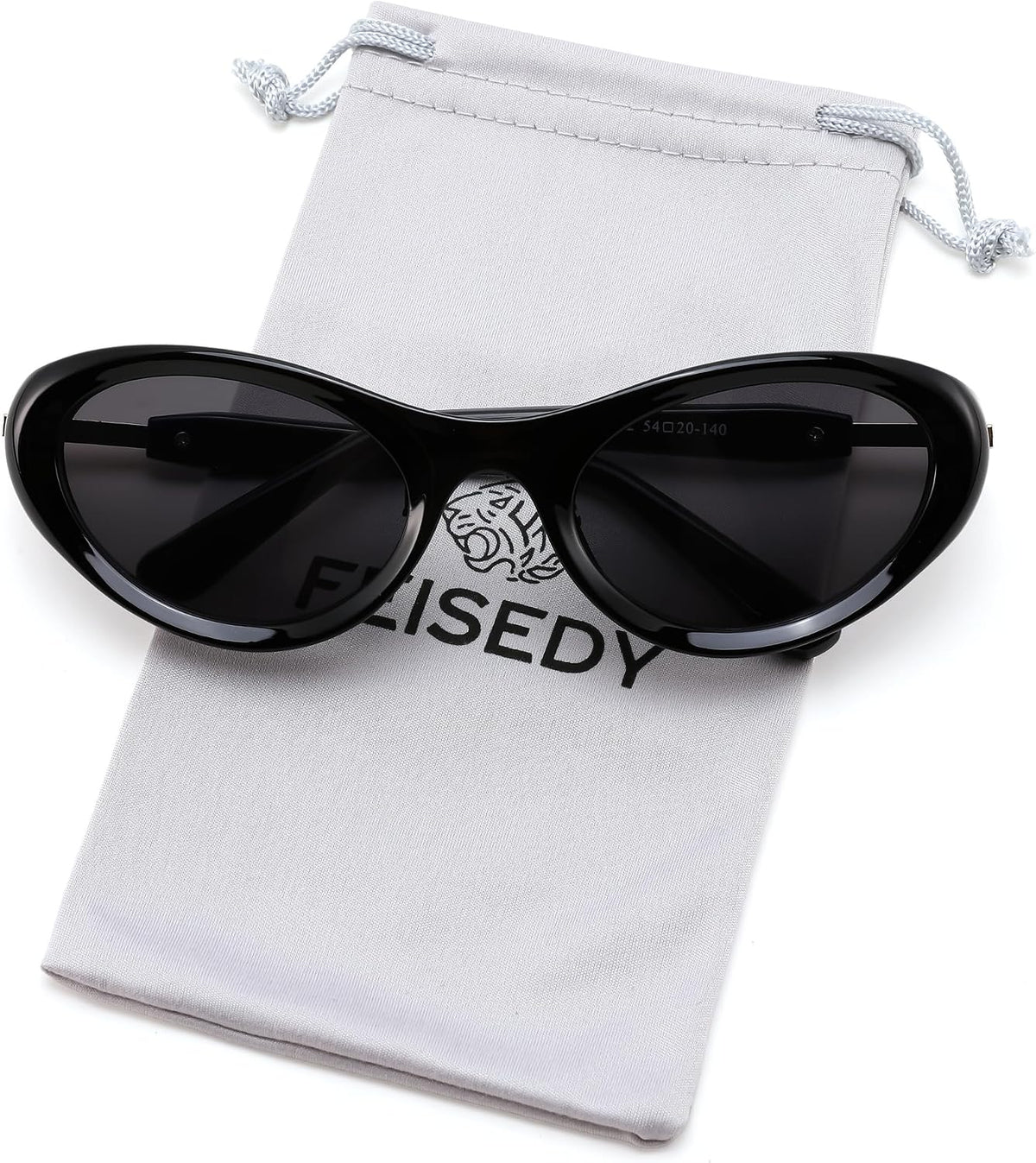Black Frame + Grey Lens / 52 Millimeters | B0GX9KMP8W | FEISEDY Cat eye Sunglasses for Women and Men UV400 Protection, Retro Trendy Classic Sunnies B0436