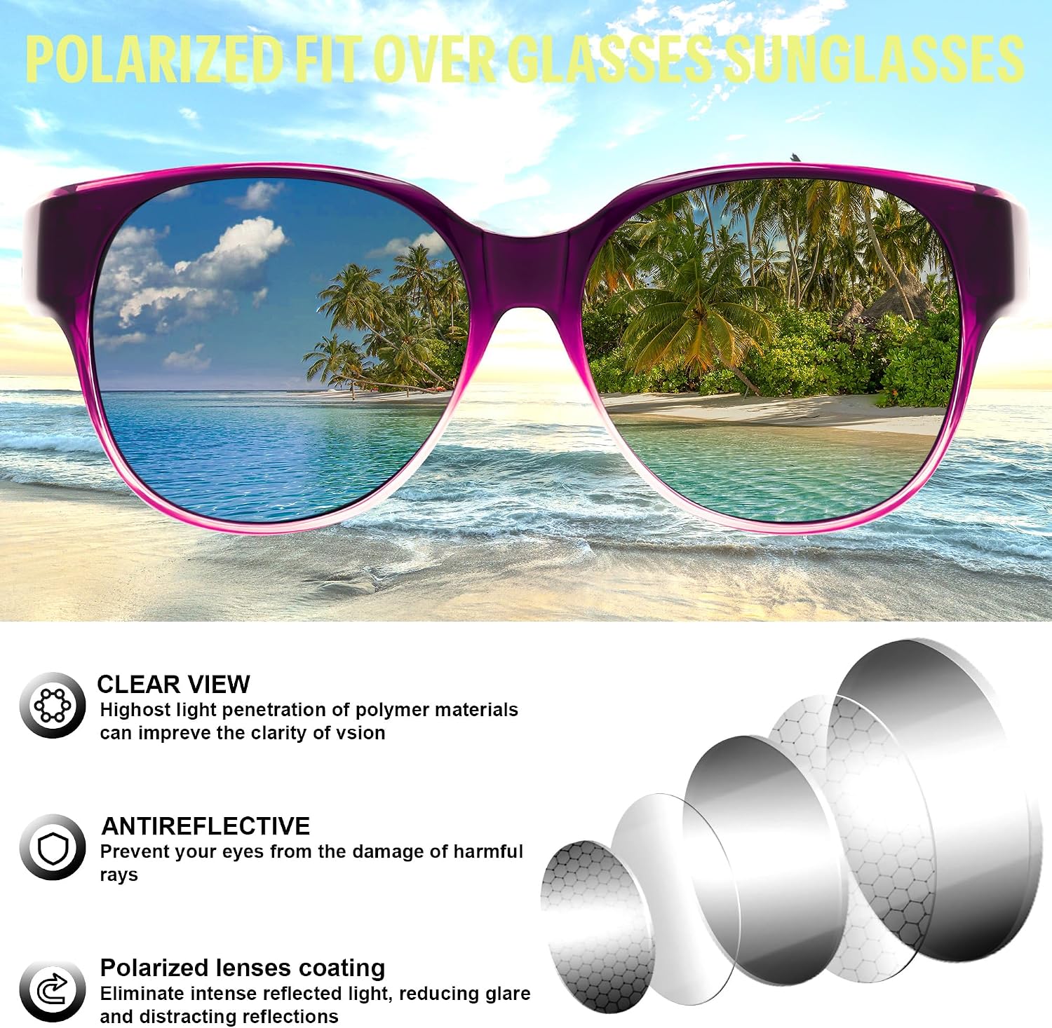 商品图片 72 | B0FRRT5Z37 | FEISEDY Fit Over Glasses Polarized Sunglasses, UV400 Protection for Driving & Outdoor Activities B0328