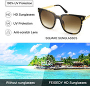 ÉÌƷͼƬ 18 | B09B3G7YTJ | FEISEDY Women Fashion Round Sunglasses Square Trendy Classic Chic Shades UV400 B2797