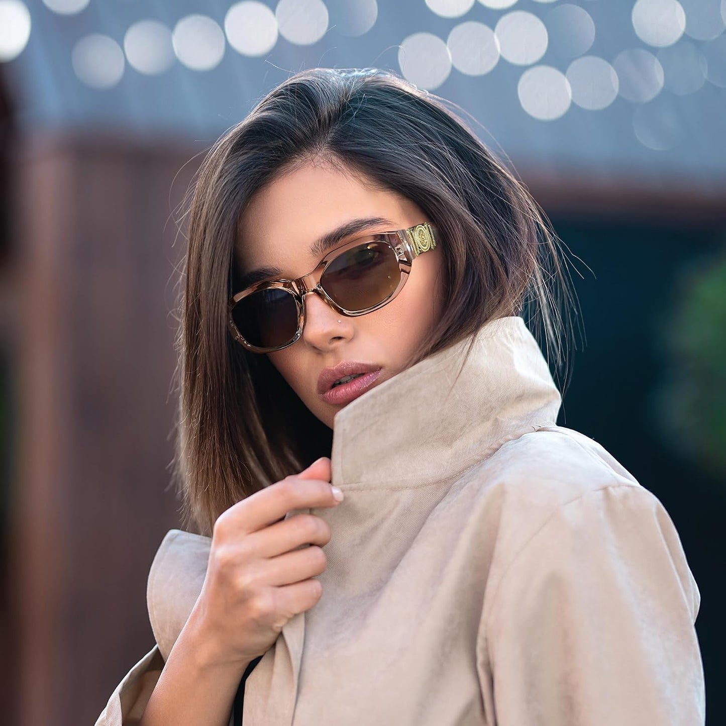 商品图片 33 | B0B5V7T75J | FEISEDY Retro Trendy Rectangle Sunglasses Women Men Narrow Shades B2322