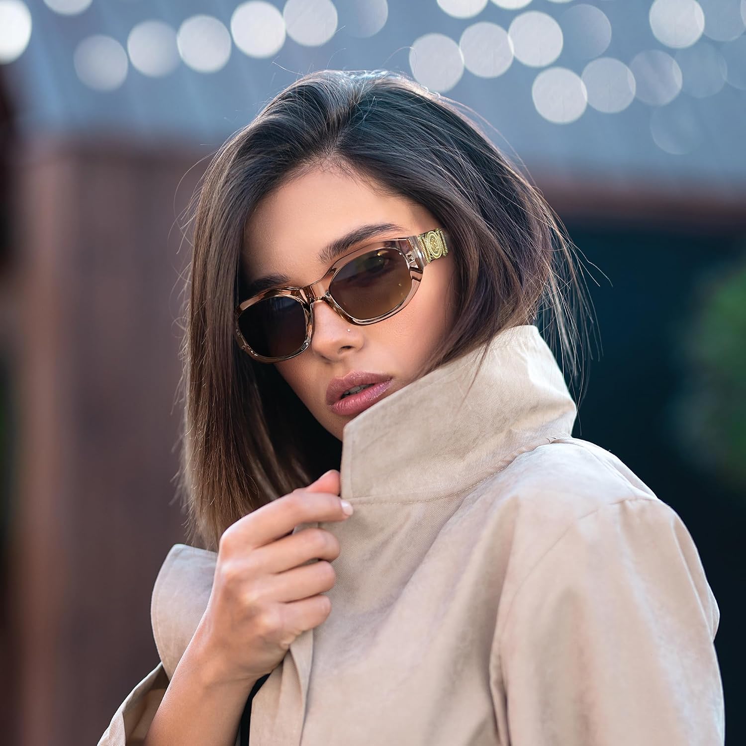 商品图片 33 | B0B5V7T75J | FEISEDY Retro Trendy Rectangle Sunglasses Women Men Narrow Shades B2322