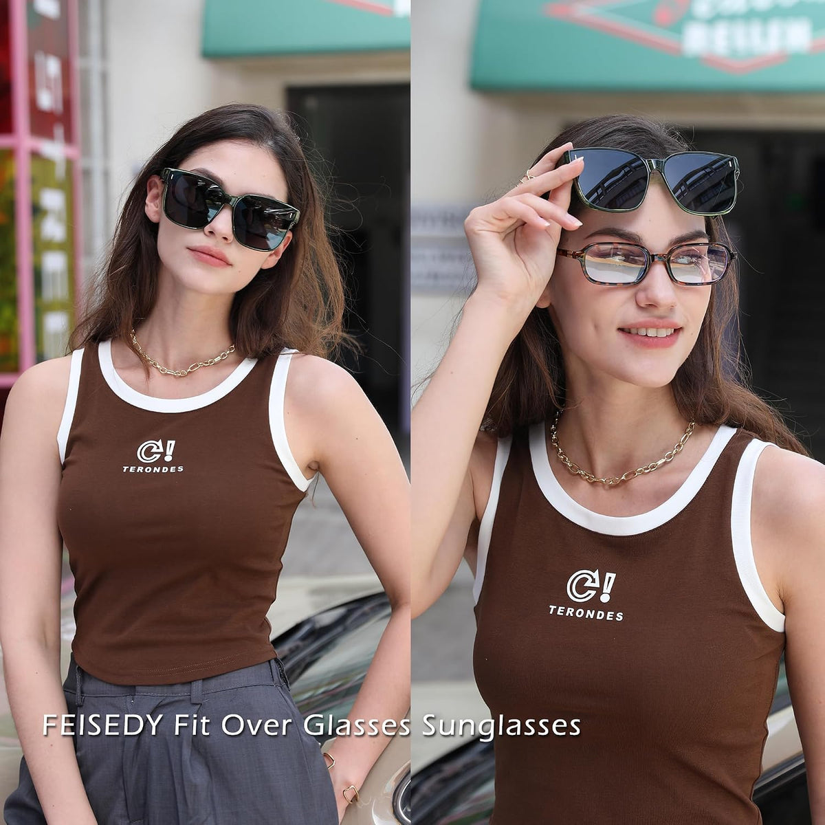 ÉÌƷͼƬ 84 | B0DS5D4WB4 | FEISEDY Sunglasses That Fit Over Glasses for Women Men UV400 B0269