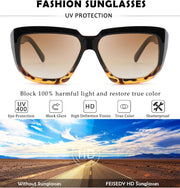 ÉÌƷͼƬ 11 | B08PD9KPH8 | FEISEDY Women Retro Square Sunglasses Trendy Shield Flat Top Shades B2717