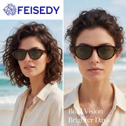 ÉÌƷͼƬ 36 | B0GSYML7HF | FEISEDY Retro Oval Cat Eye Sunglasses for Women Men B0411
