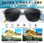ÉÌƷͼƬ 4 | B0F4D461TF | FEISEDY Polarized Aviator Mens Sunglasses Square Modern Women Vintage Style Acetate Frame UV400 B0191