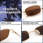 ÉÌƷͼƬ 30 | B079L1KYF3 | FEISEDY Vintage Small Rectangle Sunglasses Women Men Retro Trendy Square Metal Frame Sun Glasses B2295