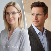ÉÌƷͼƬ 2 | B0GS97VYPH | FEISEDY Blue Light Blocking Reading Glasses for Women Men, Classic Stylish Square Metal Semi Rimless Frame B0412