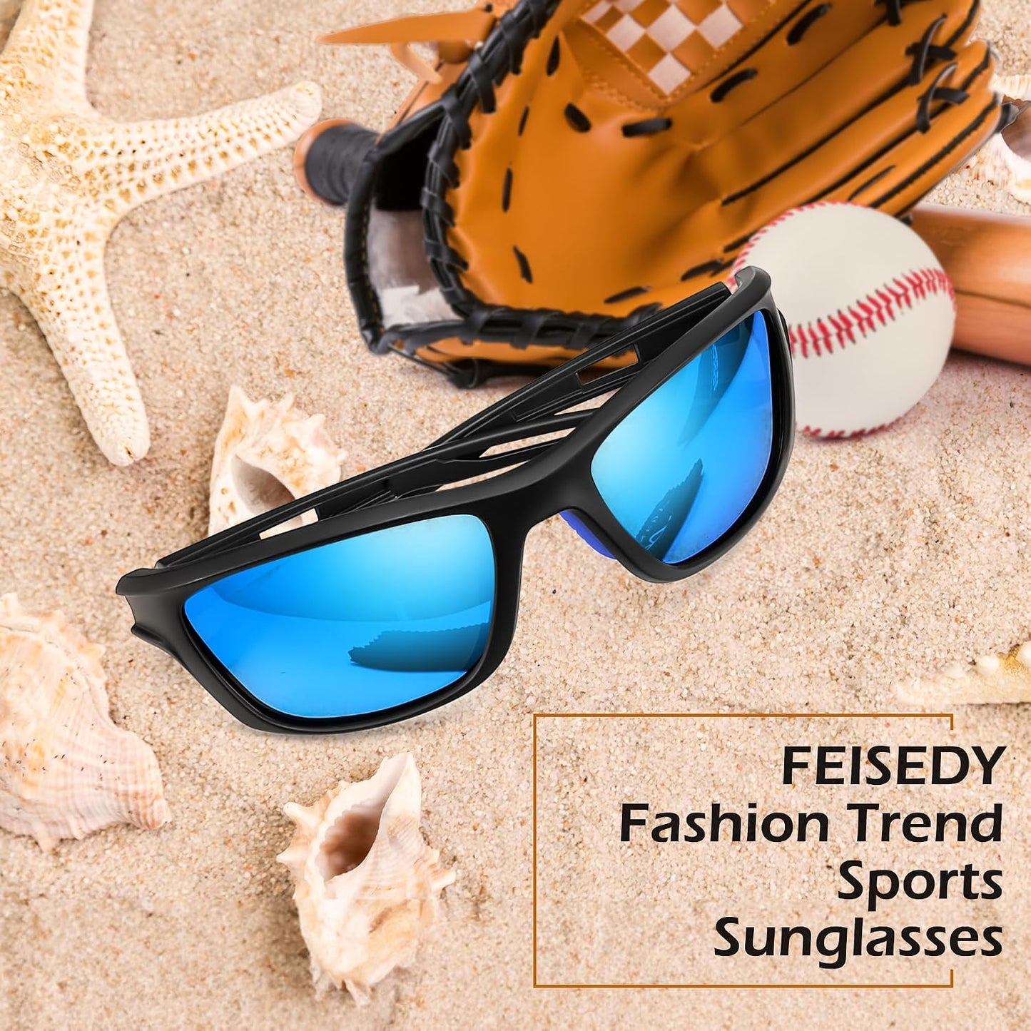 商品图片 5 | B0CTXW1SQG | FEISEDY Sports Polarized Sunglasses For Men Women Cycling Driving Fishing Running UV400 Protection B0125