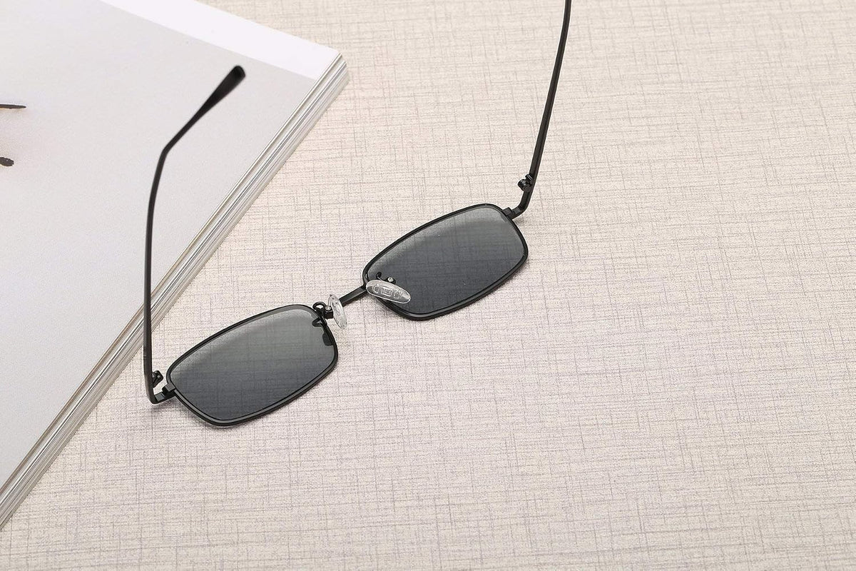 ÉÌƷͼƬ 5 | B079L1KYF3 | FEISEDY Vintage Small Rectangle Sunglasses Women Men Retro Trendy Square Metal Frame Sun Glasses B2295