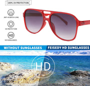 ÉÌƷͼƬ 95 | B0CB543WBD | FEISEDY Vintage Retro 70s Plastic Aviator Sunglasses Women Men Classic Large Squared Frame B2751