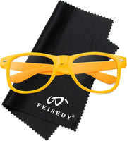商品图片 6 | B0DSPKNSFY | FEISEDY Classic Square Eyewear Frame Clear Lens Retro Nerd Fake Glasses for Men Women Cosplay Costume Eyeglasses B0276