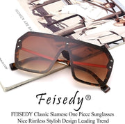 ÉÌƷͼƬ 14 | B0854JYPB2 | FEISEDY Classic Siamese One Piece Sunglasses Nice Rimless Stylish Retro Design for Women Men B2574
