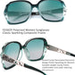 商品图片 111 | B079GT4RXH | FEISEDY Polarized Women Square Sunglasses Sparkling Composite Shiny Frame B2289