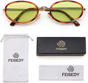 ÉÌƷͼƬ 35 | B0H2XM1HNJ | FEISEDY 90s Retro Oval Cat Eye Sunglasses UV400 Small Face B0450