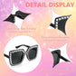 商品图片 4 | B0CFHLB4YT | FEISEDY Kids Sunglasses for Girls Oversized Square Sparkling Party Sun Glasses Lightweight Fashion Shades B0053